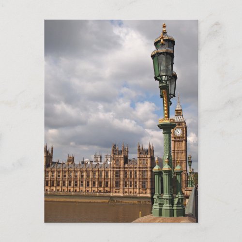 Houses of parliament and Big Ben vertical postcard