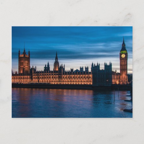 Houses of Parliament  Big Ben London England Postcard