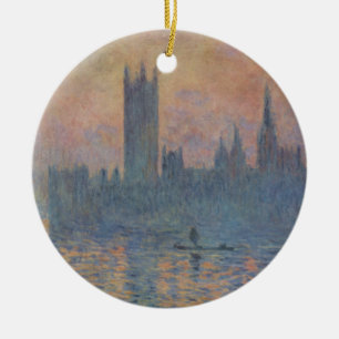 Houses of Parliament in Winter by Claude Monet Ceramic Ornament
