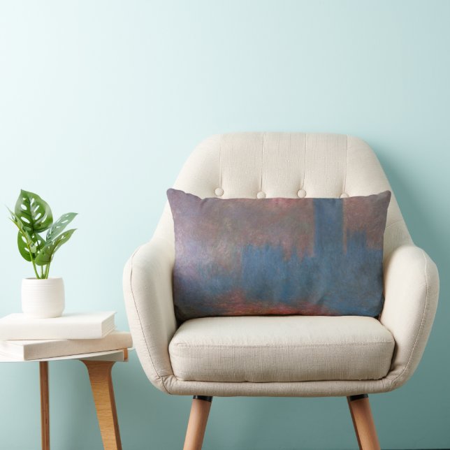 Houses of Parliament, London by Claude Monet Lumbar Pillow (Chair)