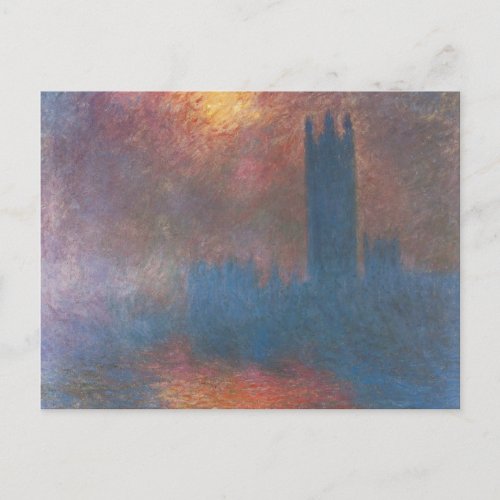 Houses of Parliament London by Claude Monet Postcard