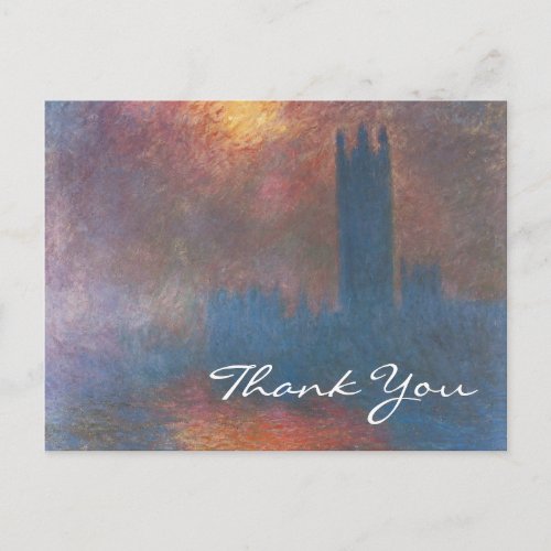 Houses of Parliament London by Monet Thank You Postcard
