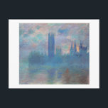 Houses of Parliament (London), Monet Postcard<br><div class="desc">Oscar-Claude Monet (14 November 1840 – 5 December 1926) was a French painter, a founder of French Impressionist painting and the most consistent and prolific practitioner of the movement's philosophy of expressing one's perceptions before nature, especially as applied to plein air landscape painting. The term ""Impressionism"" is derived from the...</div>