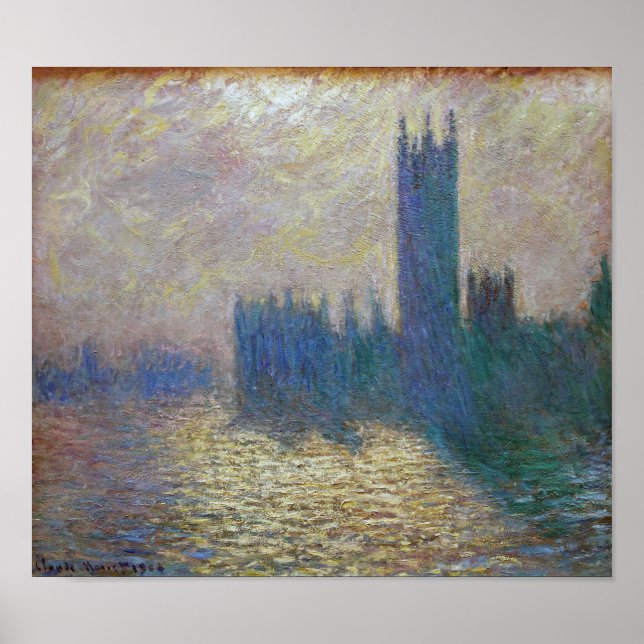 Houses of Parliament (London), Monet Poster (Front)