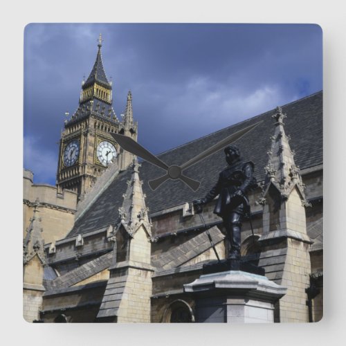 Houses of Parliament London Square Wall Clock