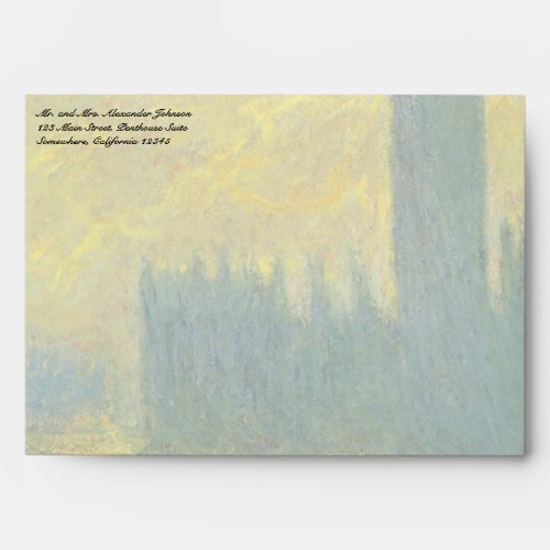 Houses of Parliament Stormy Sky by Claude Monet Envelope