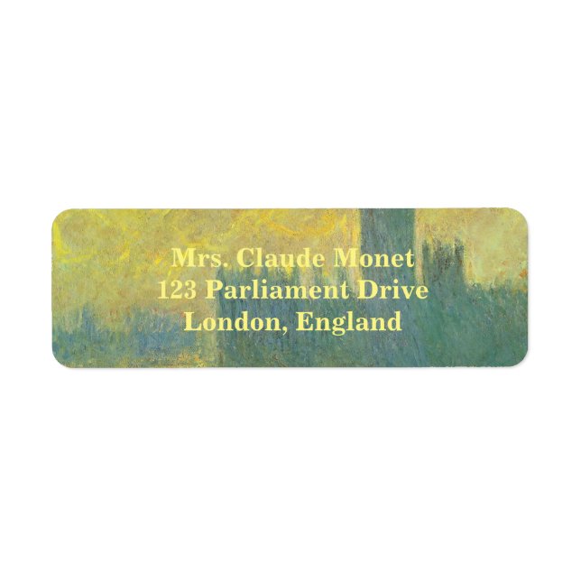Houses of Parliament, Stormy Sky by Claude Monet Label (Front)