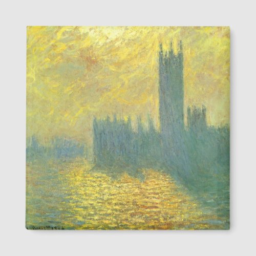 Houses of Parliament Stormy Sky by Claude Monet Magnet