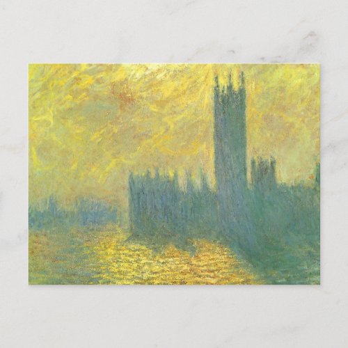 Houses of Parliament Stormy Sky by Claude Monet Postcard