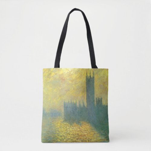 Houses of Parliament Stormy Sky by Claude Monet Tote Bag