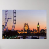 Houses of Parliament & the London Eye Poster | Zazzle