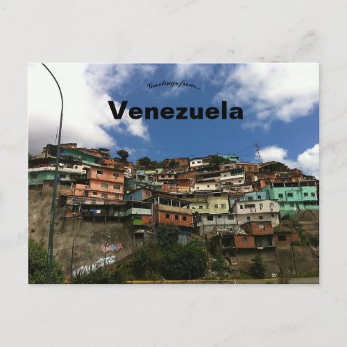 Houses on a Hill in Caracas Venezuela Postcard