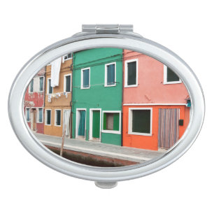 Houses on the waterfront vanity mirror
