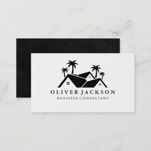 Houses Palm Trees Logo Business Card