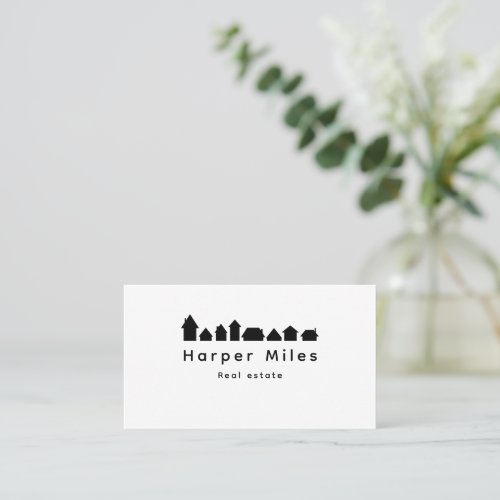 houses silhouette real estate business card