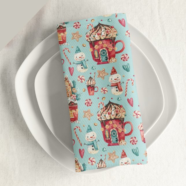 Houses & Sweets 12x12 Monogram Cloth Napkin (Creator Uploaded)