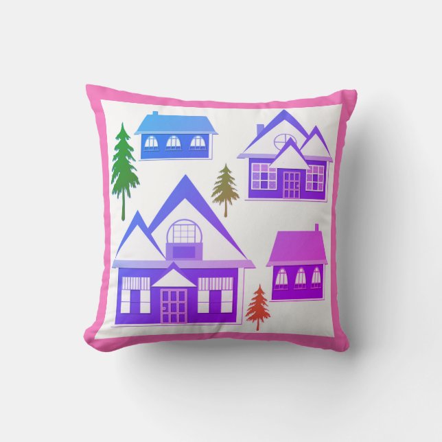 Houses Throw Pillow (Front)