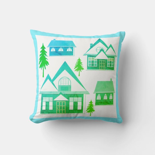 Houses Throw Pillow (Front)