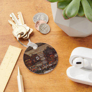 Houses with Laundry (Seeburg II) by Egon Schiele Keychain