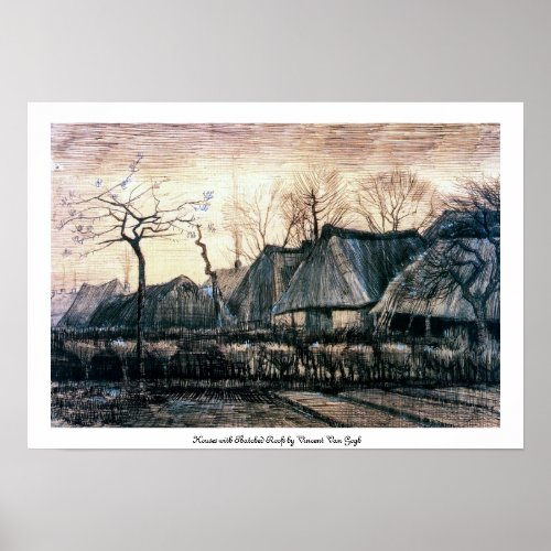 Houses with Thatched Roofs by Vincent Van Gogh Poster