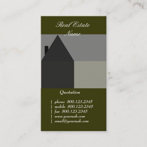 House Construction  Black &amp; Gray Business Card