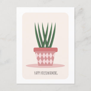 Housewarming Aloe Potted Plant New Home Party Pos Postcard