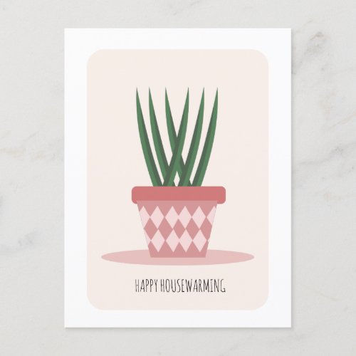 Housewarming Aloe Potted Plant New Home Party  Pos Postcard