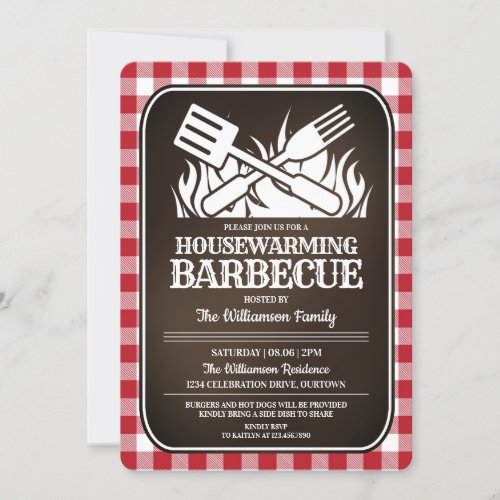 Housewarming Back Yard Barbecue Party Invitation