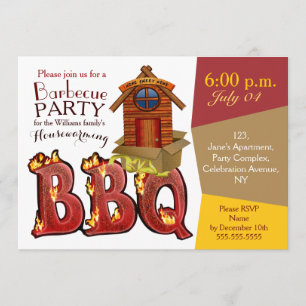 Housewarming barbecue party invitations