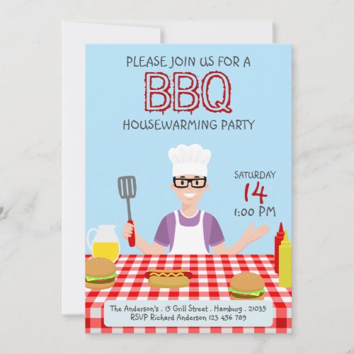 Housewarming BBQ Party Invitation