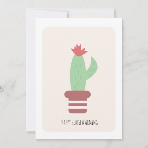 Housewarming Cactus House Plant New Home Card