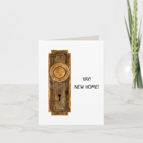 Housewarming Card with Door Knob and Doorplate