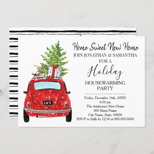 Housewarming Christmas Holiday New Home Bash Invitation