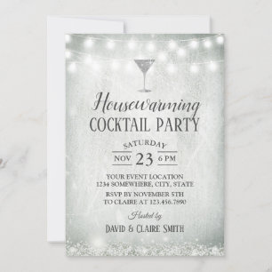 Housewarming Cocktail Party Rustic Baby's Breath Invitation