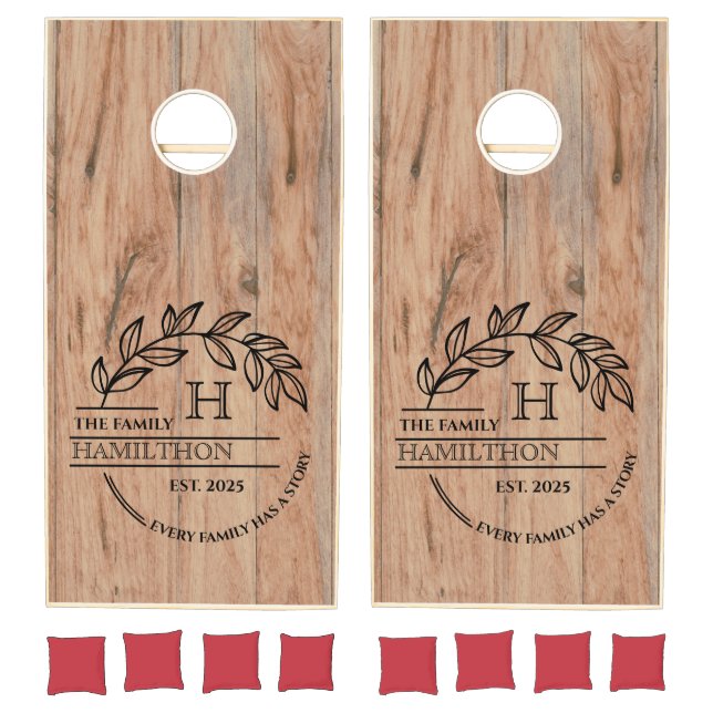 Housewarming Family Monogram New House Home Cornhole Set (Set)