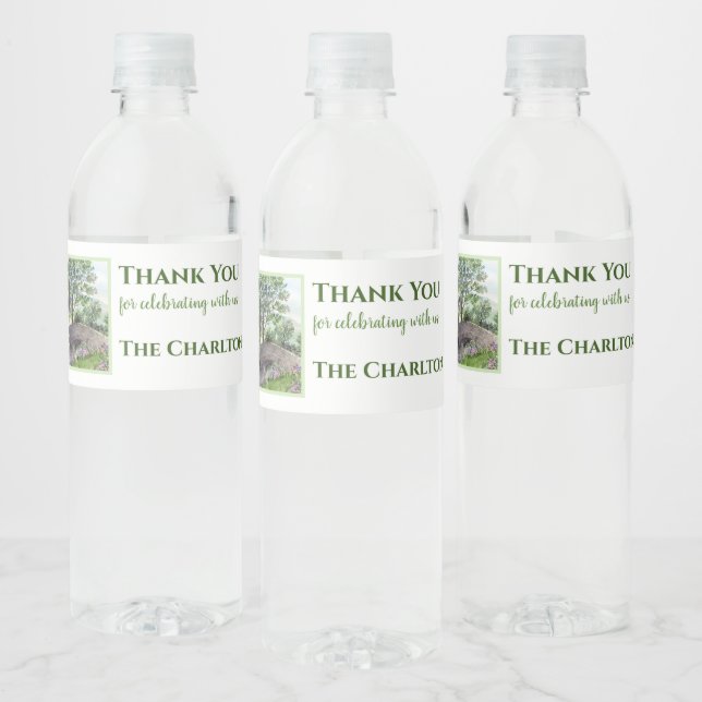 Housewarming Farmhouse Thirlmere Lake District UK Water Bottle Label (Bottles)