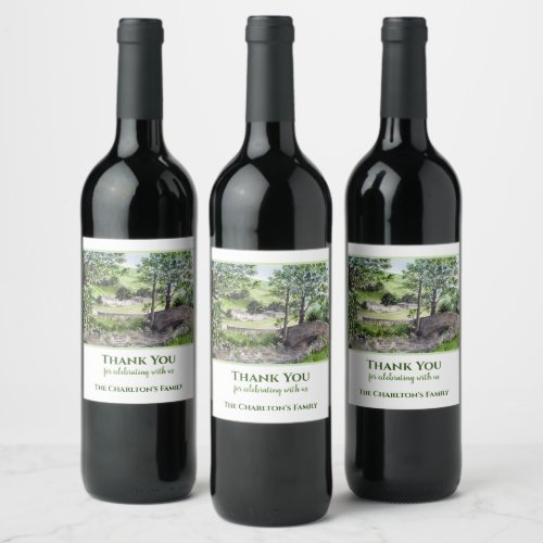 Housewarming Farmhouse Thirlmere Lake District UK Wine Label