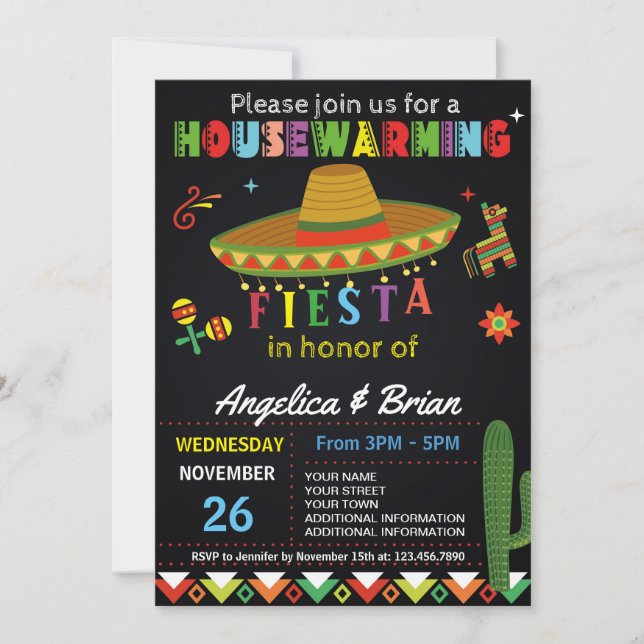 Housewarming Fiesta Party Invitation (Front)