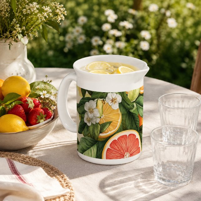 Housewarming Gift Citrus Bloom  Beverage Pitcher (Creator Uploaded)