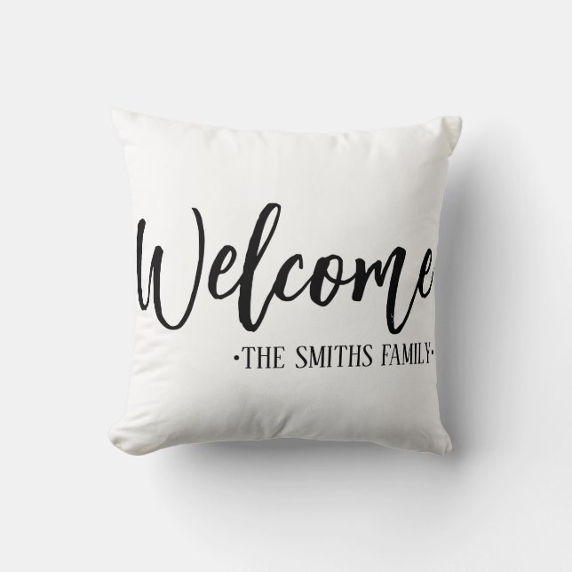Housewarming Gift / Family Name custom / Personal Throw Pillow (Front)