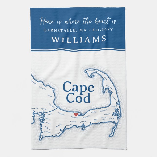 Housewarming Gift for a New Home in Barnstable MA Kitchen Towel (Vertical)
