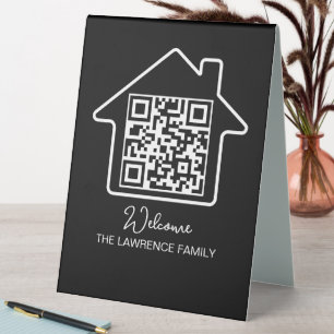 Housewarming Gift   Personalized WiFi QR Code Table Tent