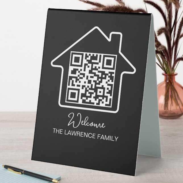 Housewarming Gift | Personalized WiFi QR Code Table Tent (In SItu (Table))