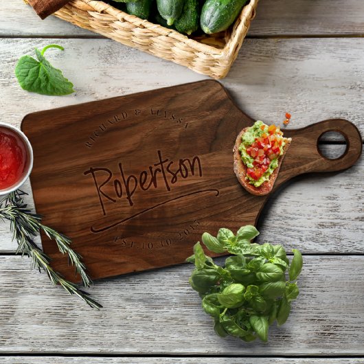 Housewarming Gift Walnut Paddle Cutting Board (Top)