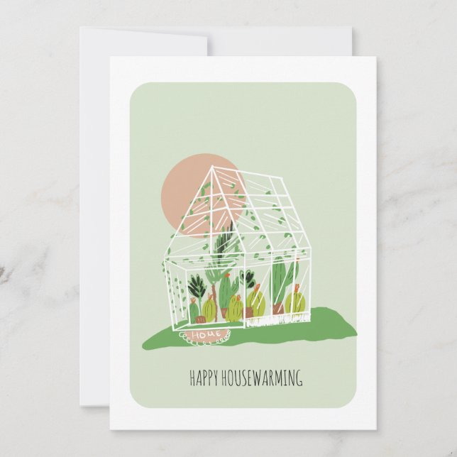 Housewarming Greenhouse House Plant New Home Card (Front)