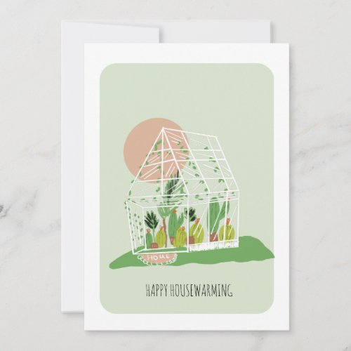 Housewarming Greenhouse House Plant New Home Card