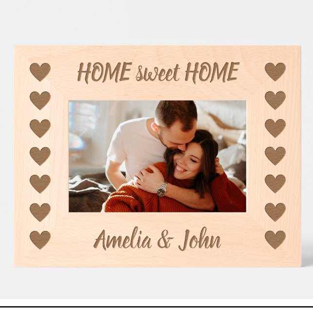 Housewarming Heart Pattern Wooden photo frame Engraved Frames (Creator Uploaded)
