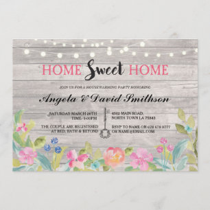 Housewarming Home Sweet Home Vintage Rustic Invite