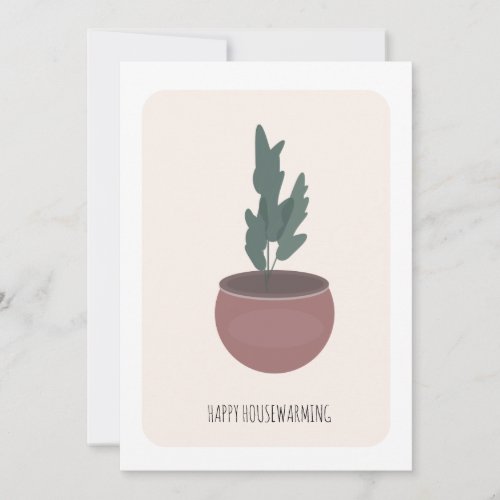 Housewarming House Plant Potted Art New Home Card