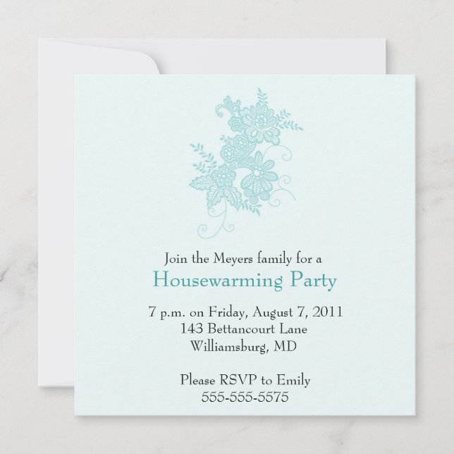 Housewarming Invitation - blue (Front)